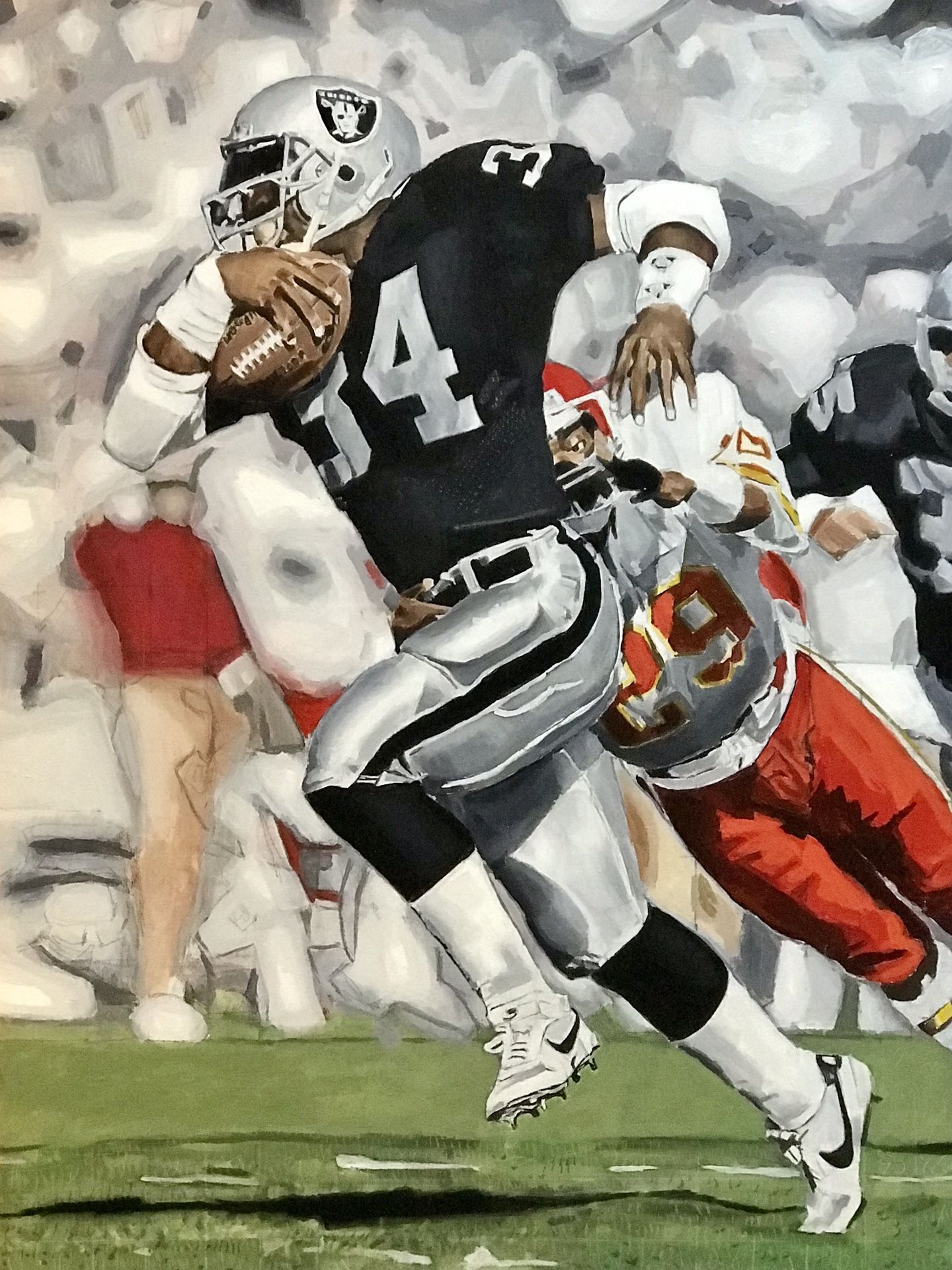 Bo Jackson, Los Angeles Raiders Original Acrylic Painting