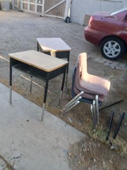 School desk and chairs