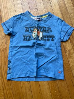 Children's Pure Cotton Cartoon Tractor Print Short Sleeve T-Shirt  Size: 120/60 (suitable for children approximately 120 cm tall)   Material: High-qua