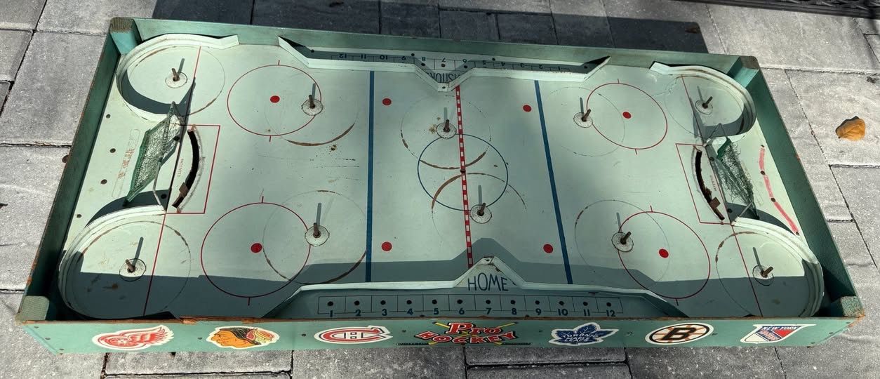 Vintages 1950's Wood/Board Table Hockey Game (board only)