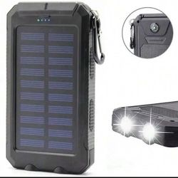 10000 MAh Solar Mobile Power, With Flashlight/ USB/ Type-C/ Micro Interface/ Compass For Mobile Digital Electronic Devices, Long Lasting Durability, T
