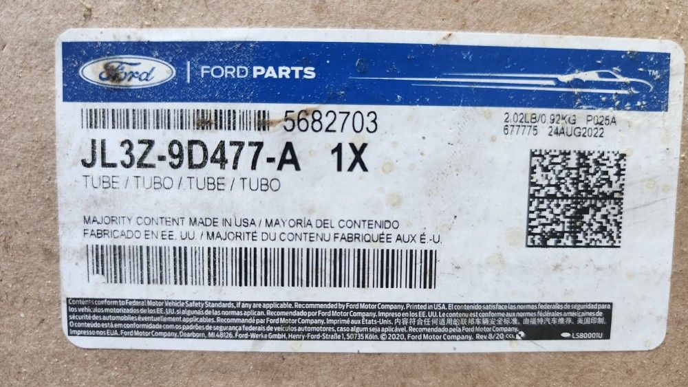 2018-2024 3.3/3.5L EGR tube with gasket