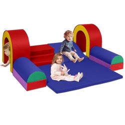 10-Piece Foam Climber for Toddlers, Indoor Modular Soft Climbing Toy for Children, Blue