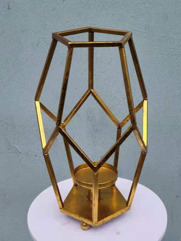 LARGE GOLD GEOMETRIC LANTERNS