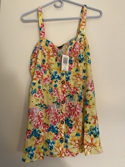 Torrid Yellow Floral Tank Top Size 1