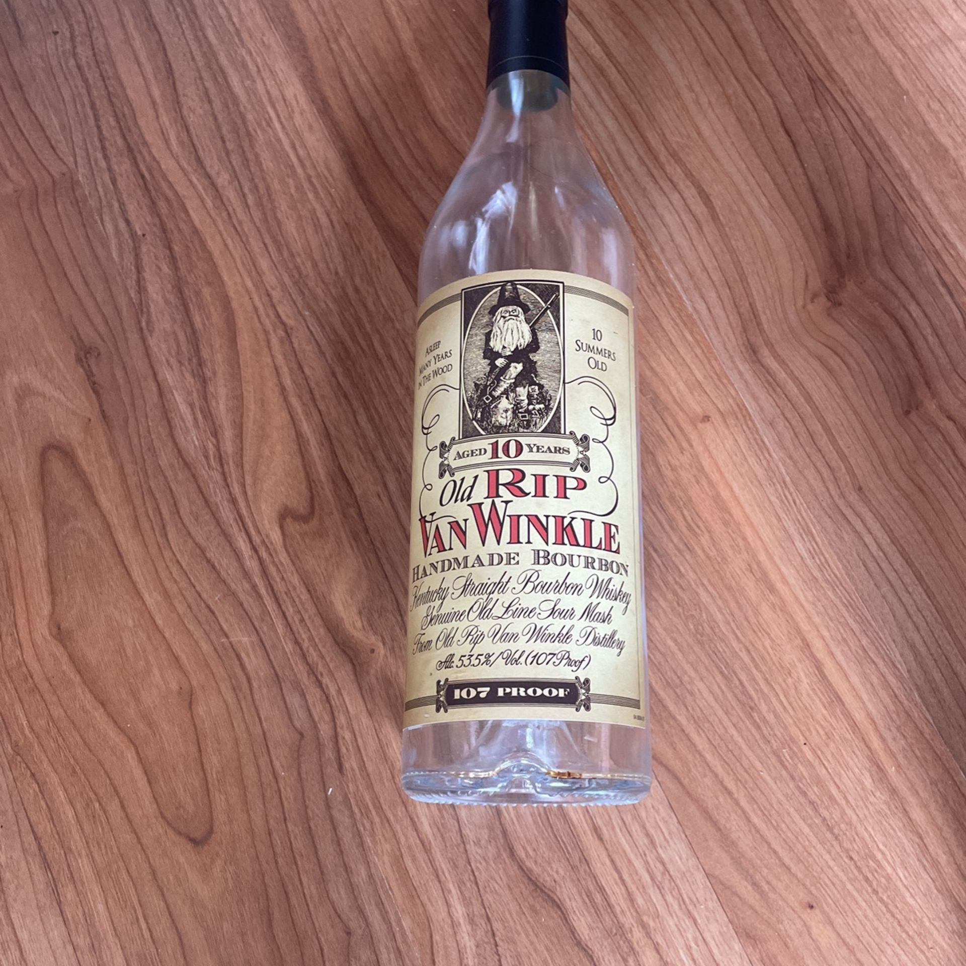 Old Rip Van Winkle Empty Bottle