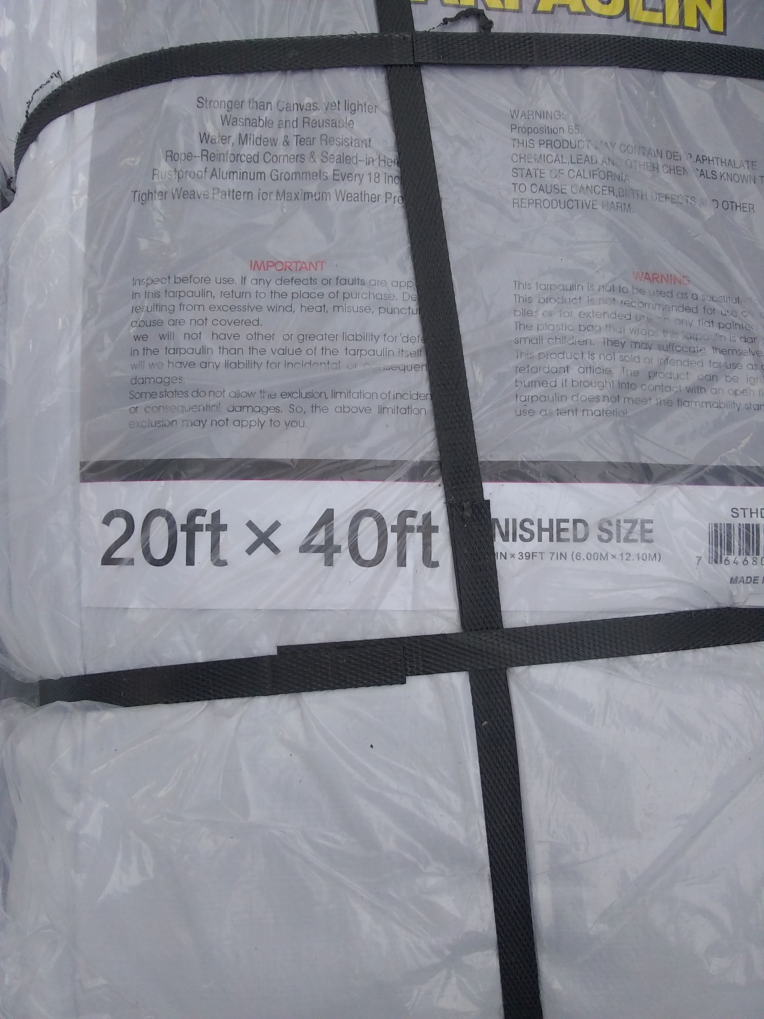 20x40 heavy duty white tarp