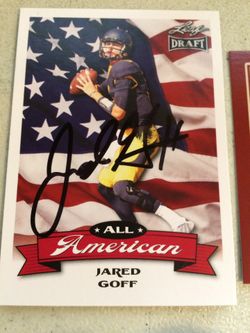 Jared Goff Autographed Card with COA