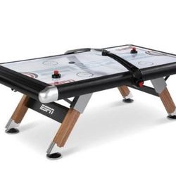 ESPN Belham Collection 8 Ft. Air Powered Hockey Table with Overhead El - L