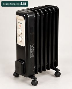 Portable Oil-Filled Radiator Space Heater w/ Adjustable Thermostat