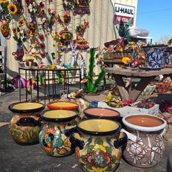 💐hand-painted Talavera pots🐦Garden metal art🌵