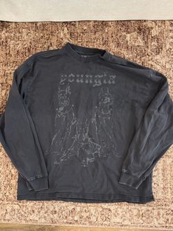 YOUNG LA dark grey black crewneck