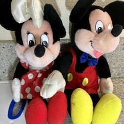 80s Vintage Applause Mickey And Minnie Plush Toys