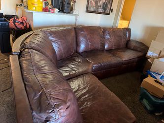 Used leather sectional