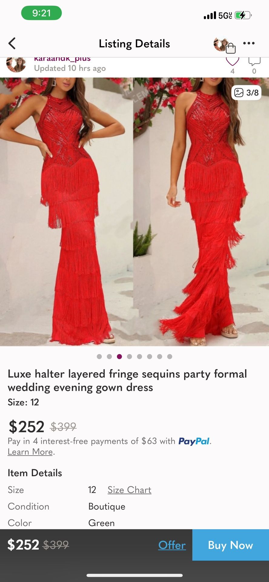 Red Dress Size Medium