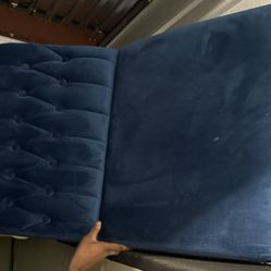 Blue Futon With Gold Legs 