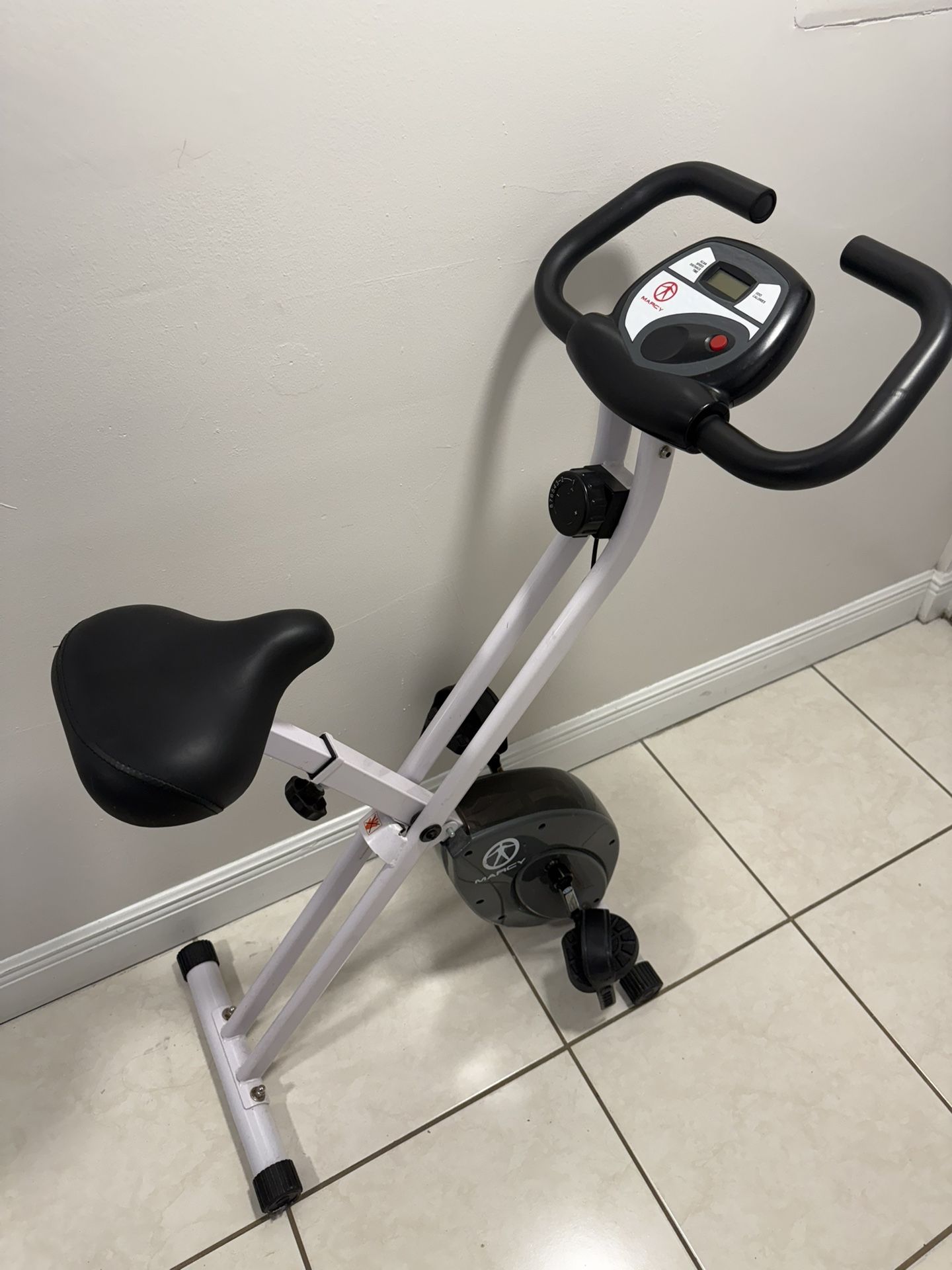 Marcy Foldable Upright Exercise Bike with Adjustable Resistance for Cardio Workout & Strength Training