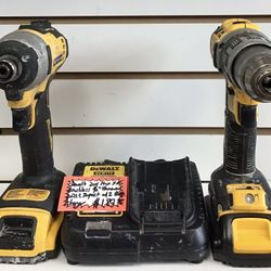 Dewalt 20V Max XR Brushless 1/2” Hammer Drill & Impact W/ 2 Batt. & Charger 