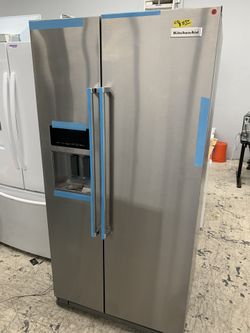 Kitchen aid side by side in stainless steel counter depth