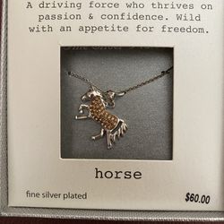 Silver Horse Necklace 