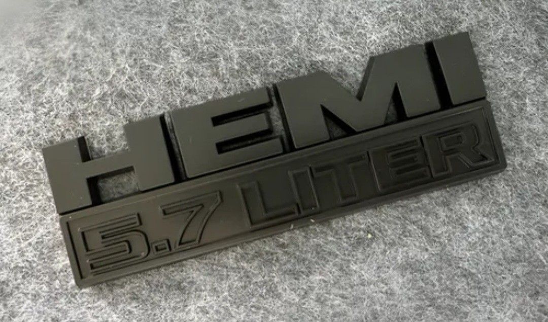 Black Hemi 5.7 Liter Badge Emblem Adhesive Back See All Pics Sold Separately SHIPPING AVAILABLE