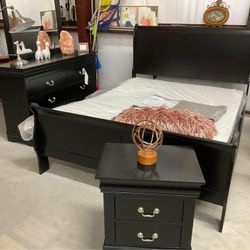 Just $10 Down Payment Finance ▪️ Black 4 Piece Queen Panel Bedroom Set▪️Finance And Delivery Available ▪️New