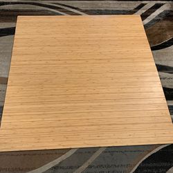 Realspace Bamboo Roll-Up Chair Mat, 48" x 52", Natural. Located in Encino.