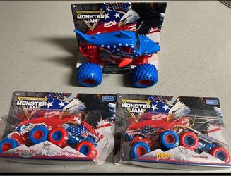 Monster Jam Die-Cast Truck Set of 3 Stars and Stripes