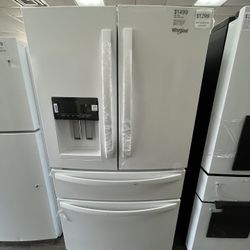 $1299 Limited Time Deal! Whirlpool French Door Bottom Mount Refrigerator, Open Box, One Year Warranty