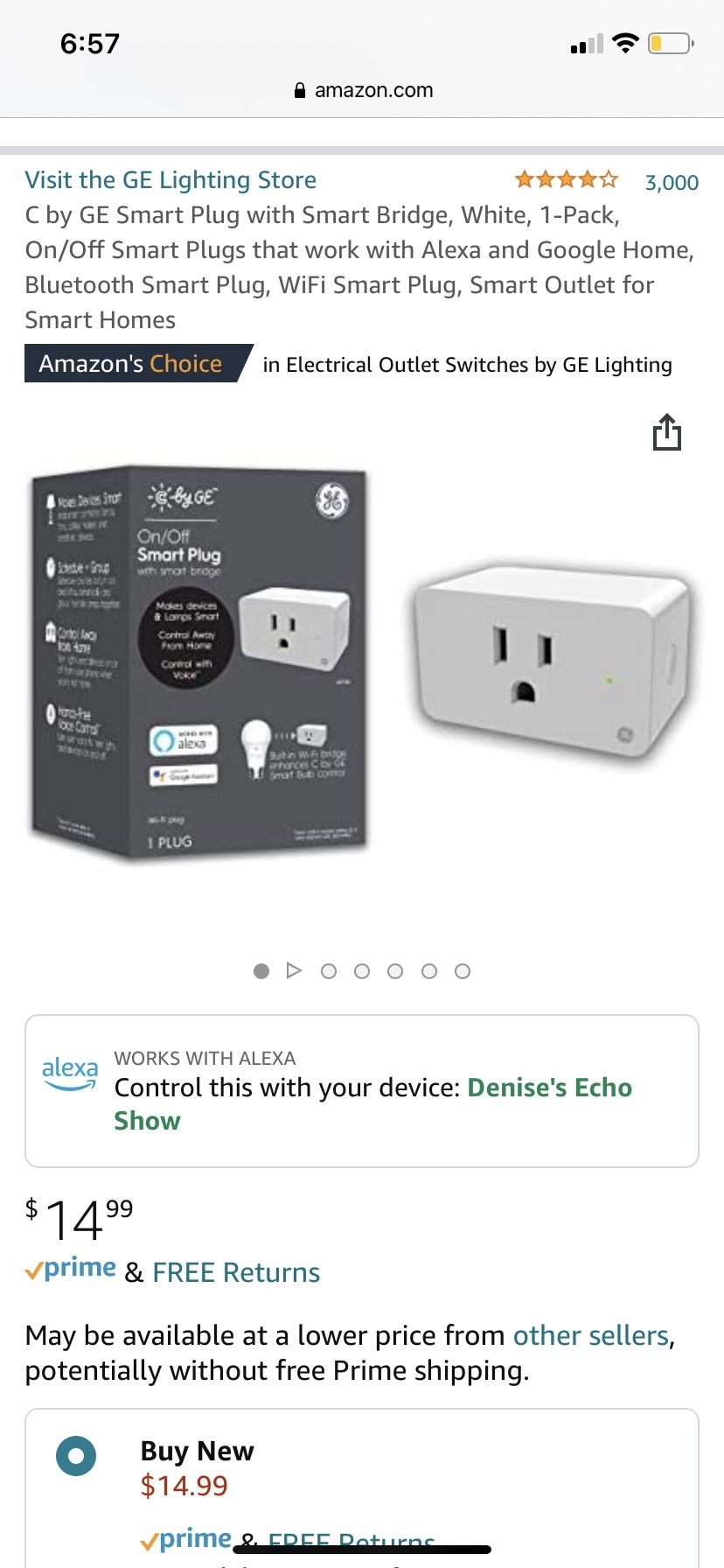 GE Smart Plug With Lightbulb