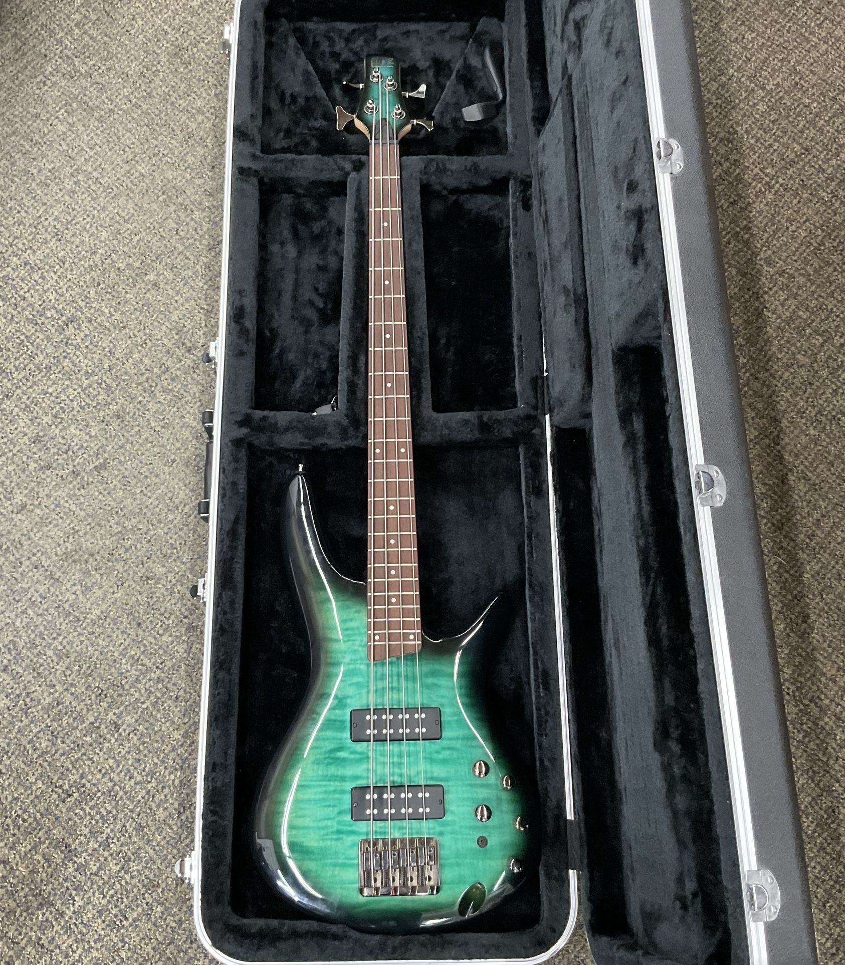 Ibanez SR400LEQM Quilted Maple Electric Bass Transparent Emerald Green