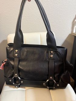 Vintage Y2K Juicy Couture Black Leather Shoulder Bag