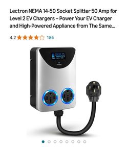 Lectron NEMA 14-50 Socket Splitter 50 Amp for Level 2 EV Chargers – Power Your EV Charger and High-Powered Appliance