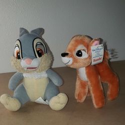 Vintage 1980 Bambie & Thumper Plushies