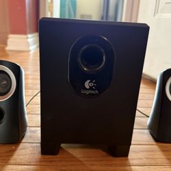 Logitech woofer and 2 speakers