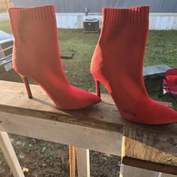 Red Guess High Hill Boot 4" Heel