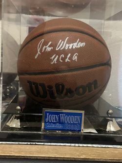 John Wooden Autographed Basketball W Coa