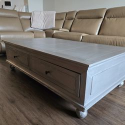 Restoration Hardware Annecy Zinc‑Wrapped Coffee Table — Free Delivery!
