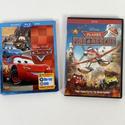 Cars Blu Ray & DVD & Planes Fire & Rescue DVD