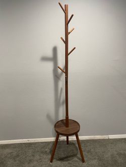 Coat Rack Stand with 8 Hooks Freestanding with Shelf 50.5"-72.6"