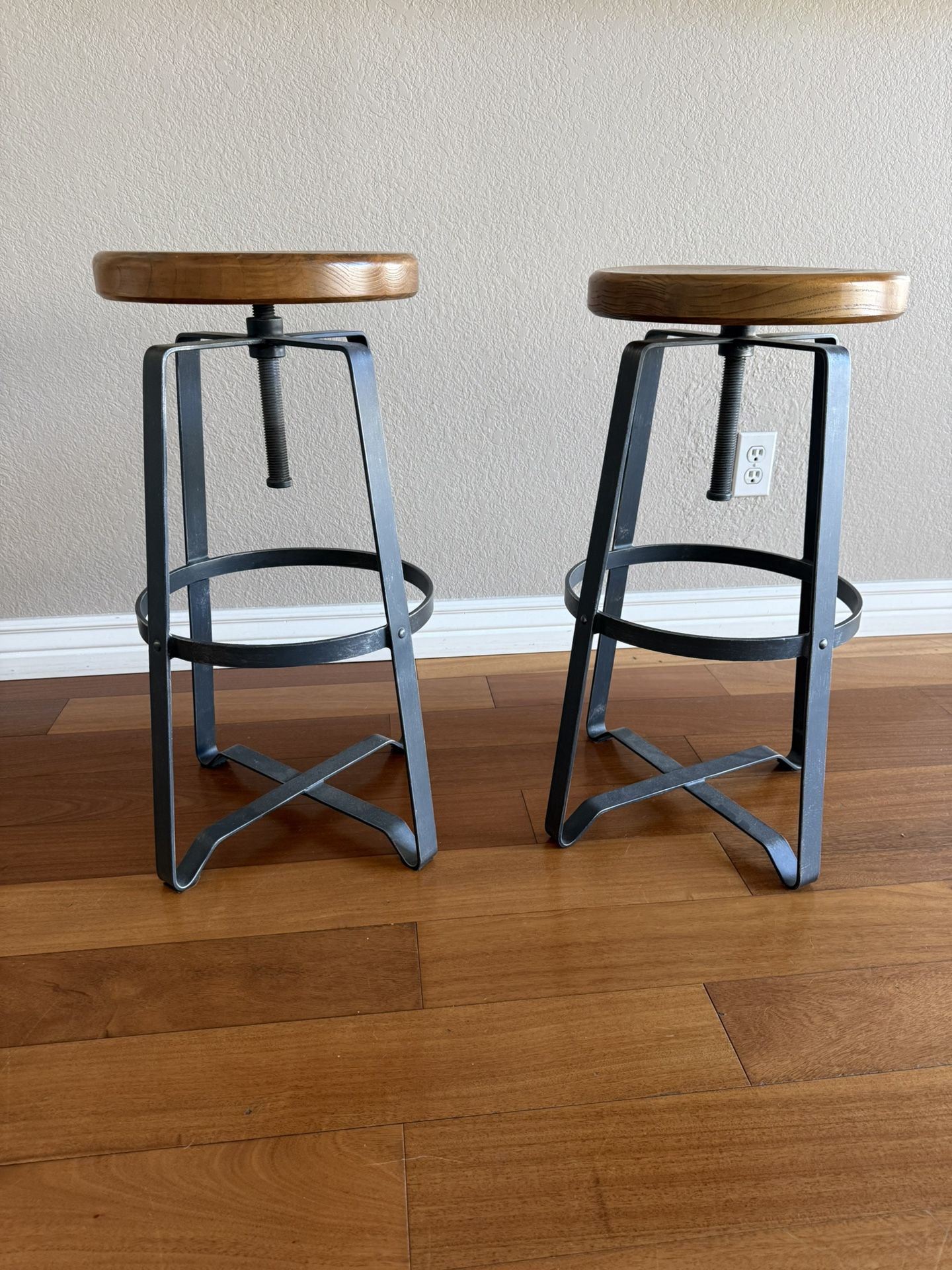 Set Of West Elm Adjustable Bar Stools