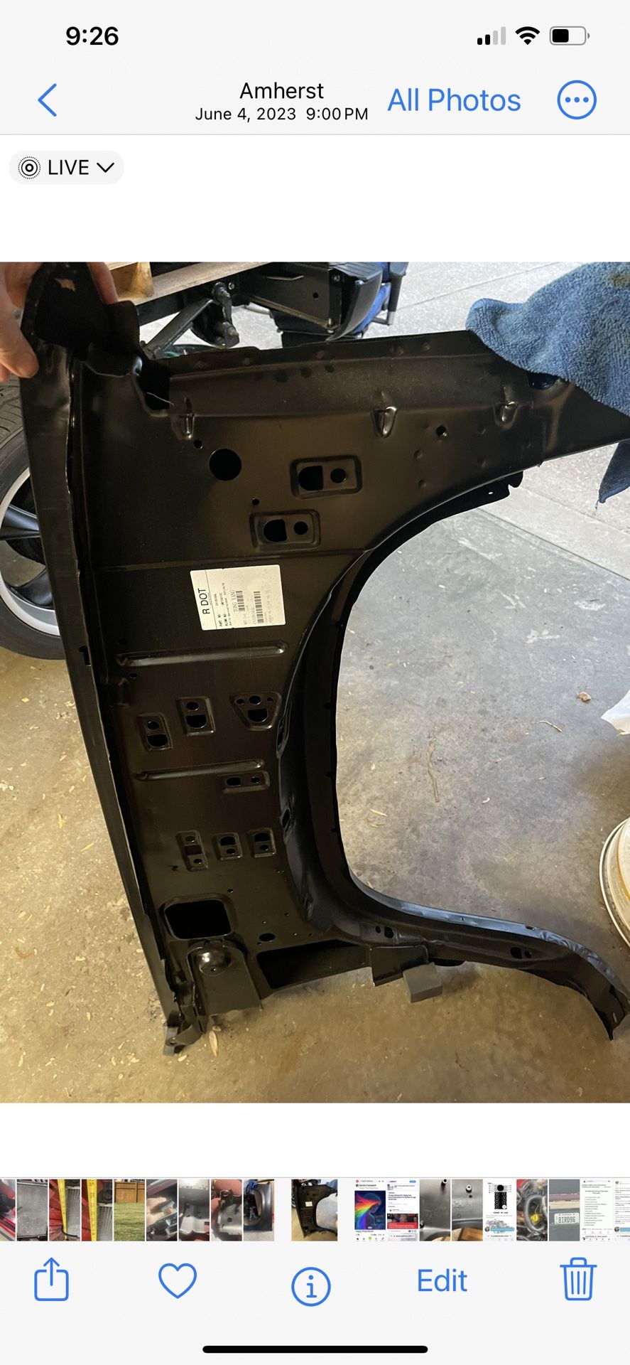 New 88-98 Chevy Truck Fender one Pass Side