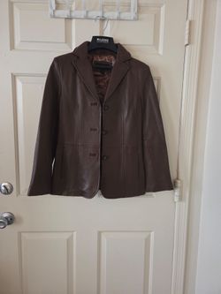 Vintage Colebrook Genuine Leather Brown Blazer – Women’s Small