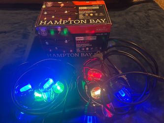 Smart Color Changing String Lights 24 ft. Indoor/Outdoor with Party Mode Powered by Hubspace 12-Light Plug-in Integrated LED RGBW Hampton Bay