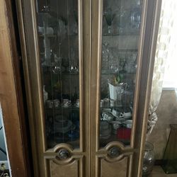 Vintage Oak China Cabinet