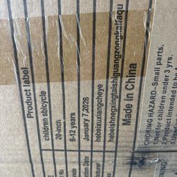 Brand New 20” Bike In Box