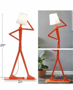 Humanoid Figure Floor Lamp Orange Wood Govee light bulb