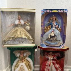 Lot of 4 Barbie Dolls: All New In Box 