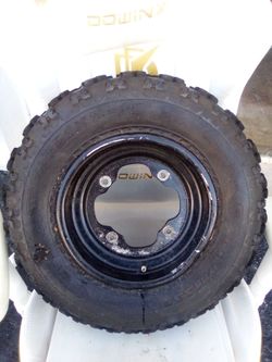 Only one 21x7-10 atv wheel and tire holds air n good for spare