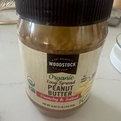Woodstock Organic Crunchy Peanut Butter, 2 Pounds 3 Ounces, Retail $17